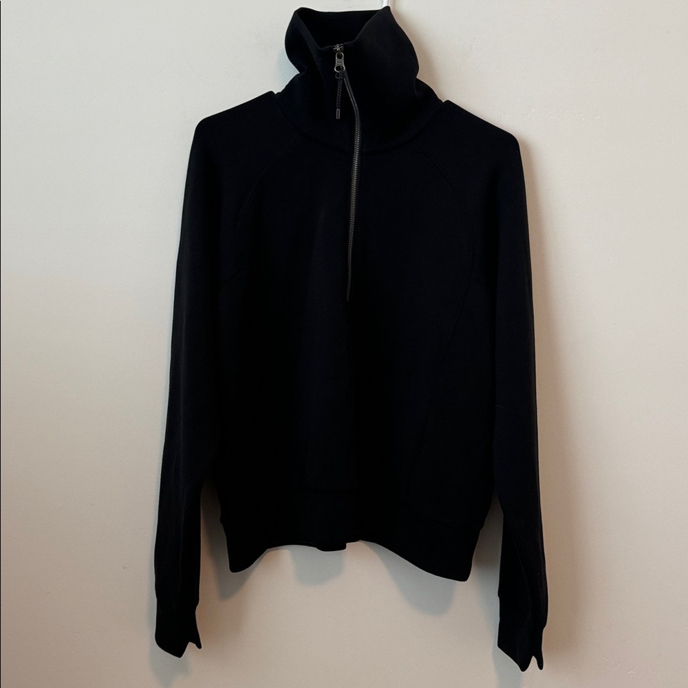 SPANX® AirEssentials stretch-jersey half-zip sweatshirt in Black Size: L - Picture 5 of 5
